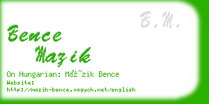 bence mazik business card